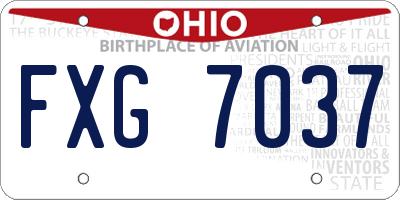 OH license plate FXG7037