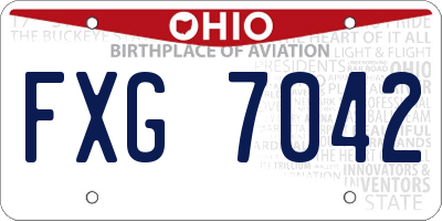 OH license plate FXG7042