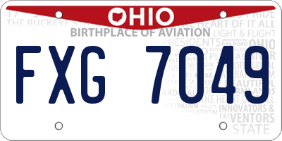 OH license plate FXG7049
