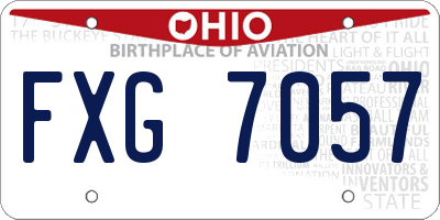 OH license plate FXG7057