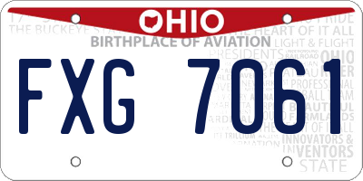 OH license plate FXG7061