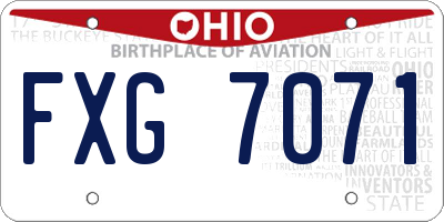 OH license plate FXG7071