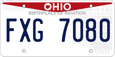 OH license plate FXG7080