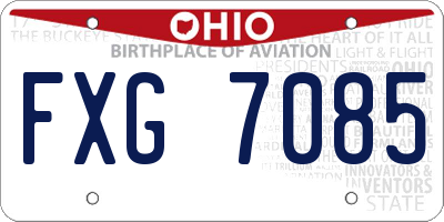 OH license plate FXG7085