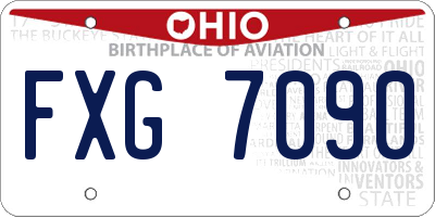 OH license plate FXG7090