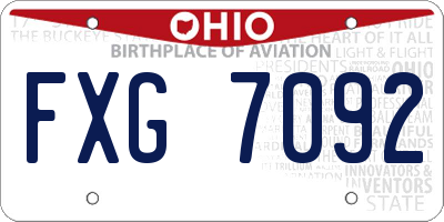 OH license plate FXG7092
