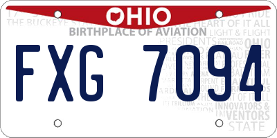 OH license plate FXG7094