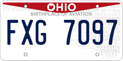 OH license plate FXG7097
