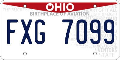 OH license plate FXG7099