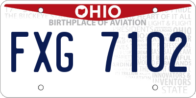 OH license plate FXG7102
