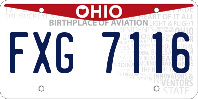 OH license plate FXG7116