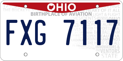 OH license plate FXG7117