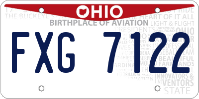 OH license plate FXG7122