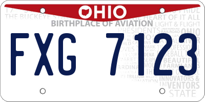 OH license plate FXG7123