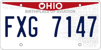OH license plate FXG7147