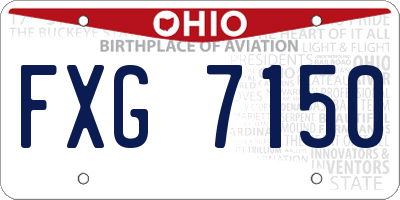 OH license plate FXG7150