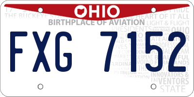 OH license plate FXG7152
