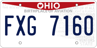 OH license plate FXG7160