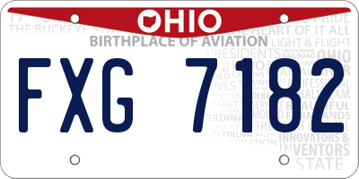 OH license plate FXG7182
