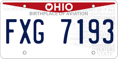 OH license plate FXG7193