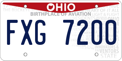 OH license plate FXG7200