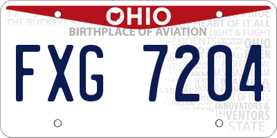 OH license plate FXG7204