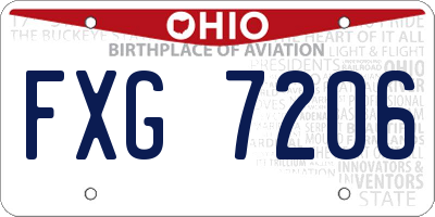 OH license plate FXG7206