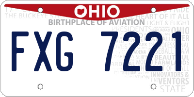 OH license plate FXG7221