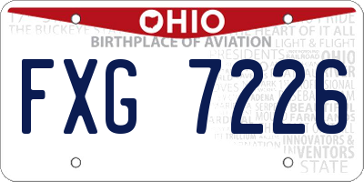 OH license plate FXG7226