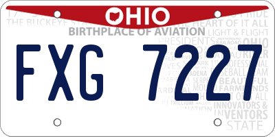OH license plate FXG7227