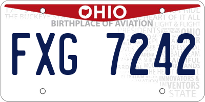 OH license plate FXG7242