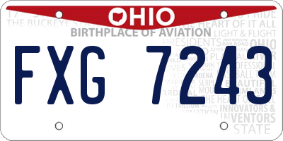 OH license plate FXG7243