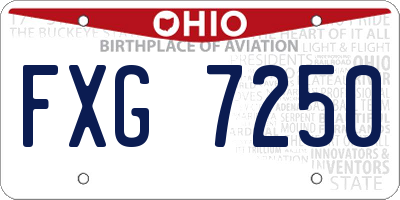 OH license plate FXG7250