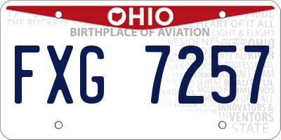 OH license plate FXG7257