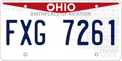 OH license plate FXG7261