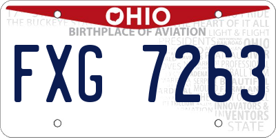 OH license plate FXG7263