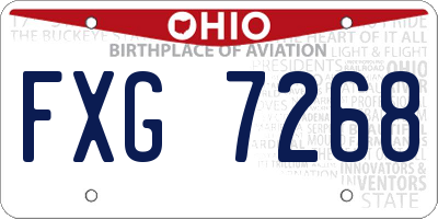 OH license plate FXG7268