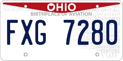 OH license plate FXG7280