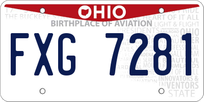 OH license plate FXG7281