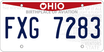 OH license plate FXG7283
