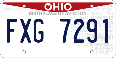 OH license plate FXG7291