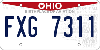 OH license plate FXG7311