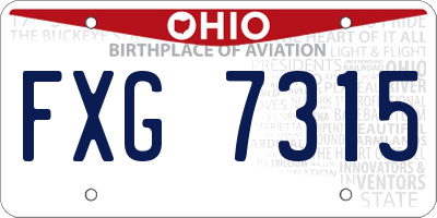 OH license plate FXG7315