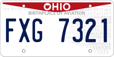 OH license plate FXG7321