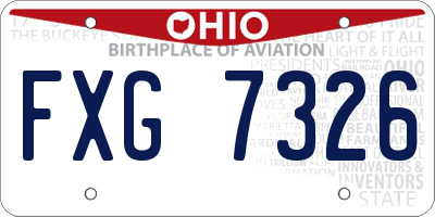 OH license plate FXG7326