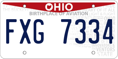 OH license plate FXG7334