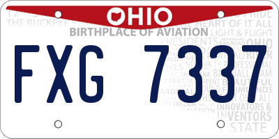 OH license plate FXG7337