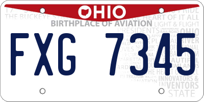 OH license plate FXG7345