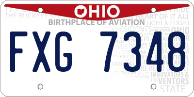 OH license plate FXG7348