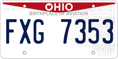 OH license plate FXG7353